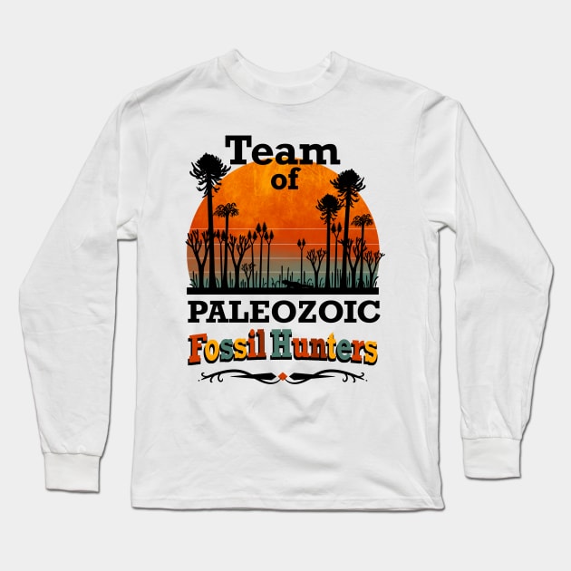 Team of Paleozoic Fossil Hunters. Vintage look. Long Sleeve T-Shirt by Naturascopia